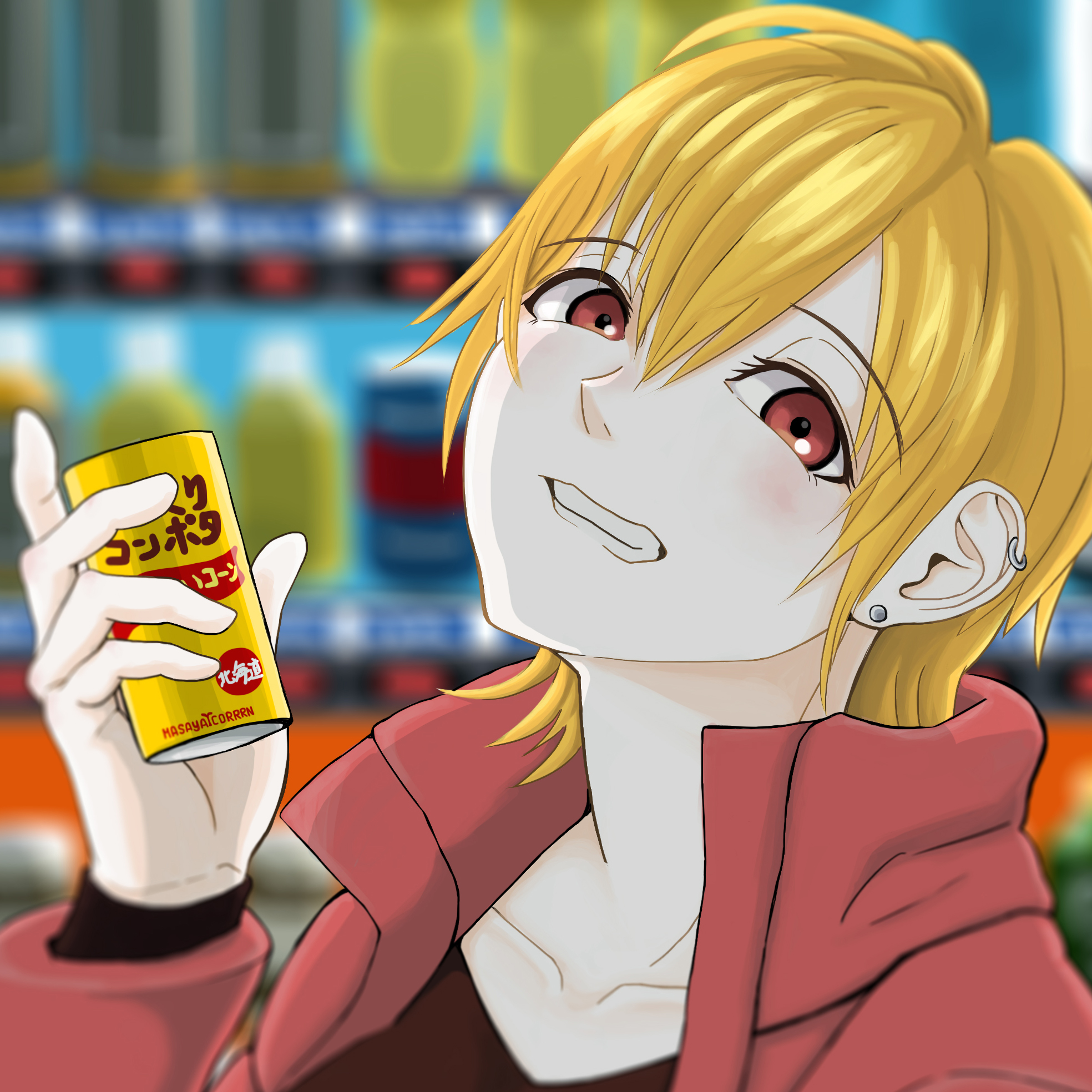 コンポタージュ缶を飲む女の子